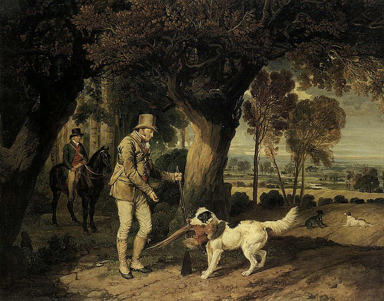 John Levett Receiving Pheasant from Retriever on HIs Estate at Wychnor,